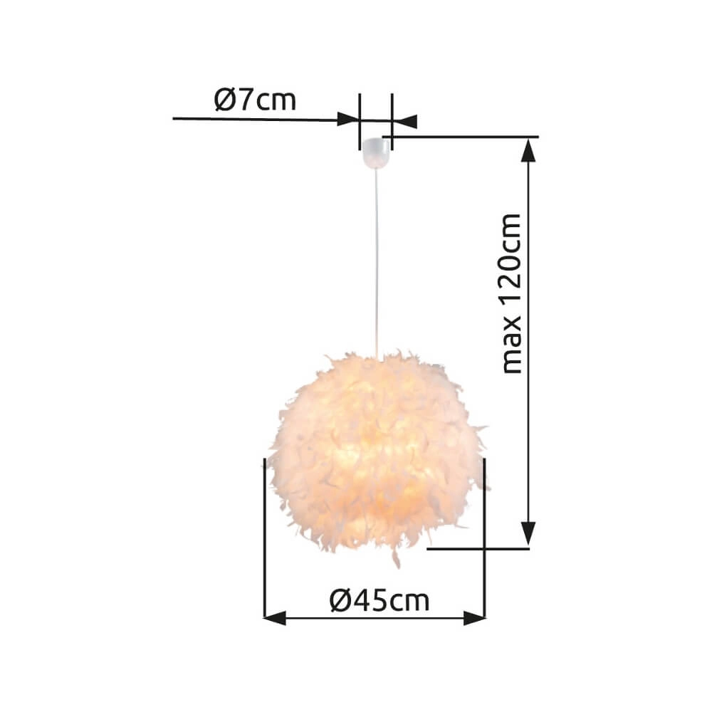 White pendant lamp Katunga Ø 45cm Globo 9007371353446