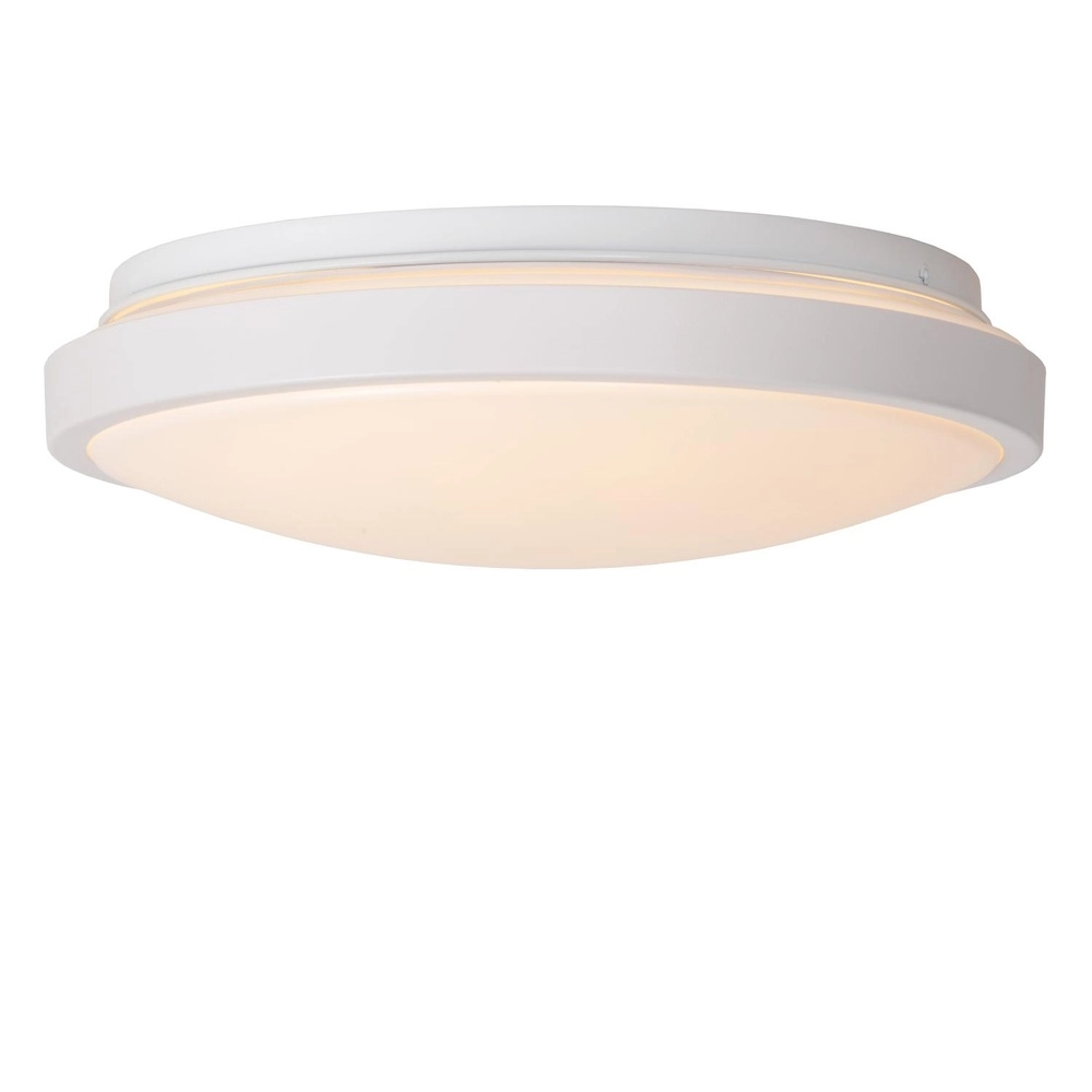 White ceiling light Dasher Ø 29.3cm IP44 for bathroom Lucide 5411212792082