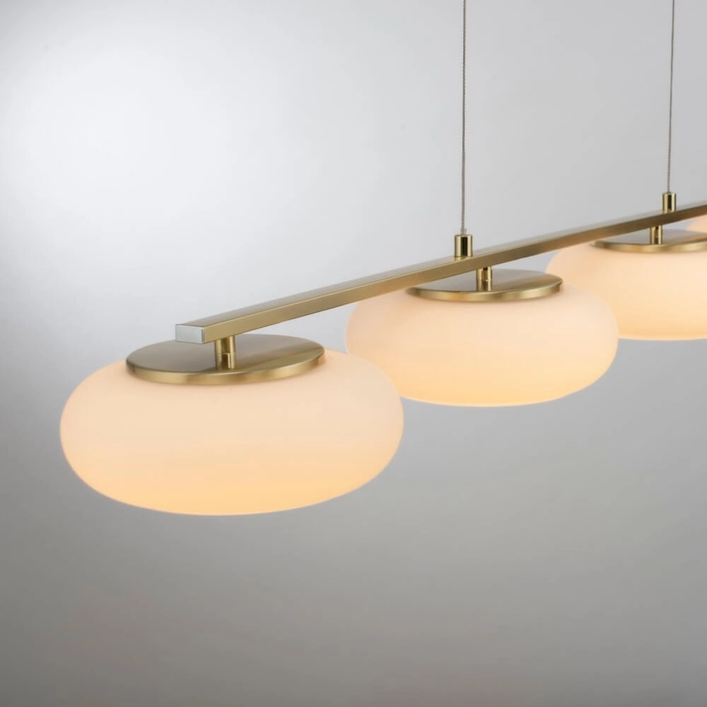 4-light pendant lamp Q-Etienne brass straight Paul Neuhaus 4012248350478