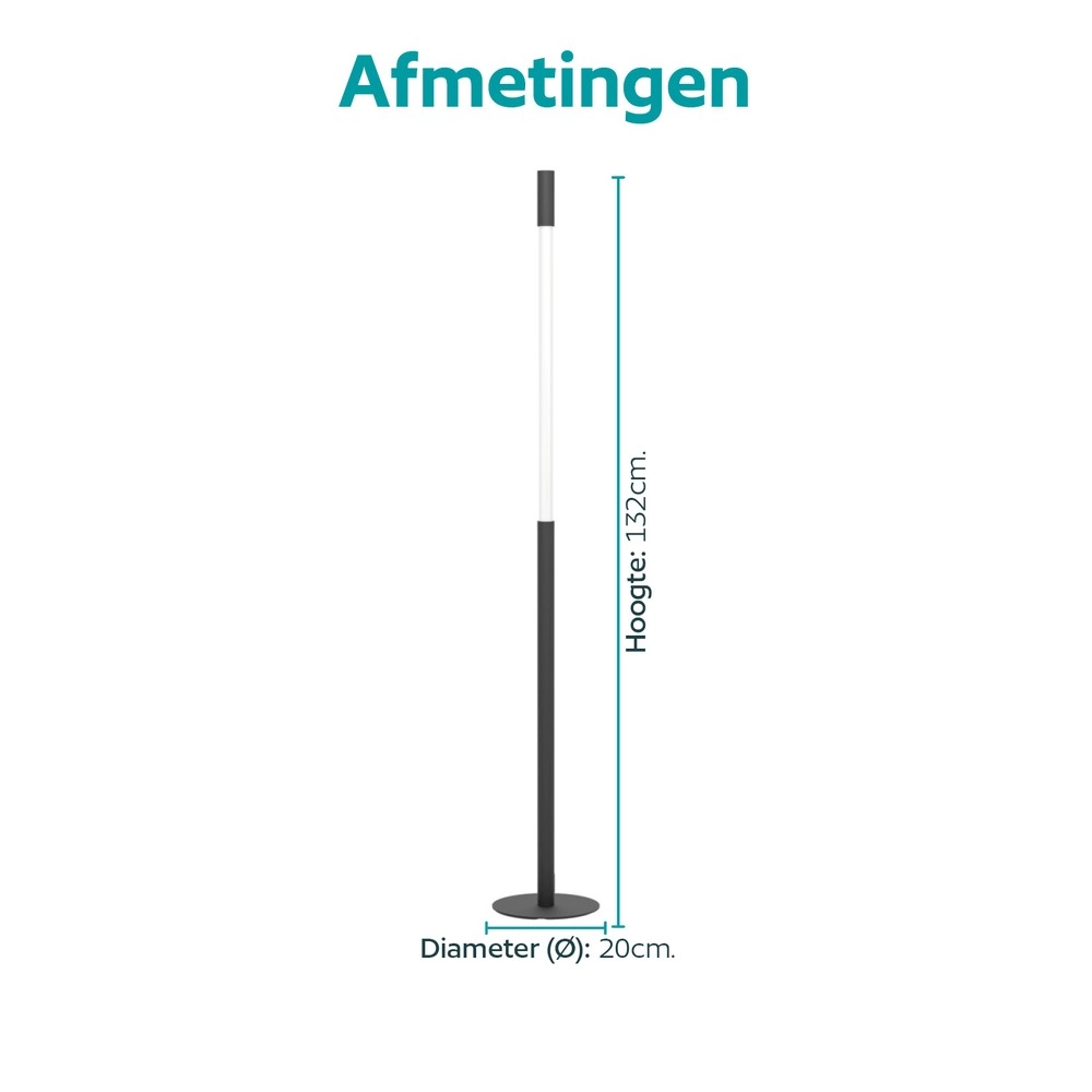 Sleek floor lamp Parabita black and white