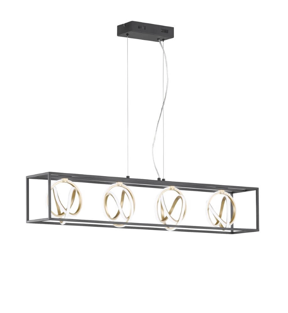 Design hanging lamp Gisi 110cm black with gold