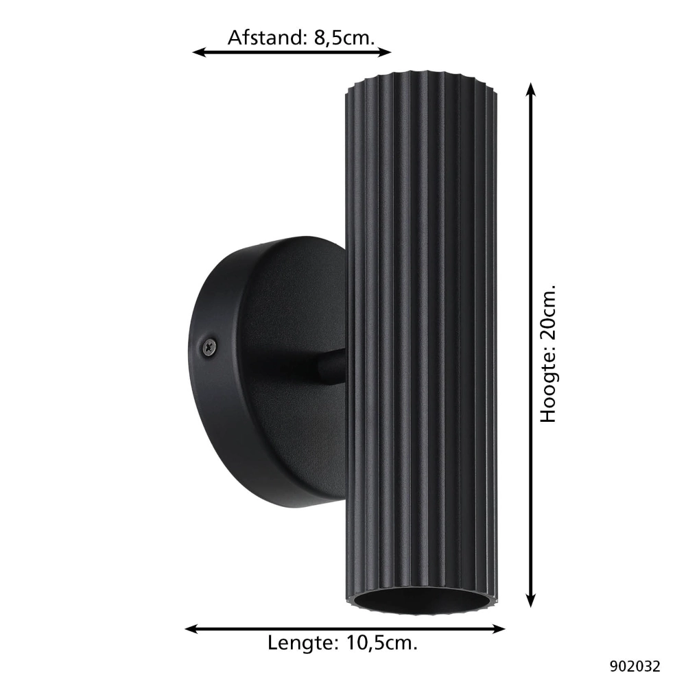 Surface-mounted spot Portillo Up & Down Black Eglo 9008606360536