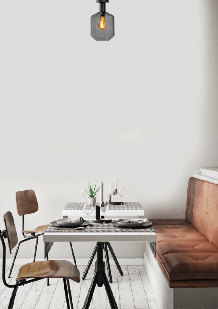Ceiling lamp - Ø 19cm - Porto with Jagger smoke glass Masterlight 8718121271576