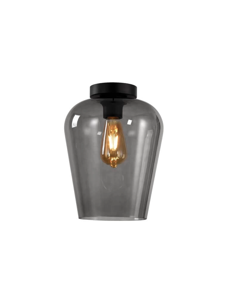 Ceiling light Tombo smoke glass Ø 23cm
