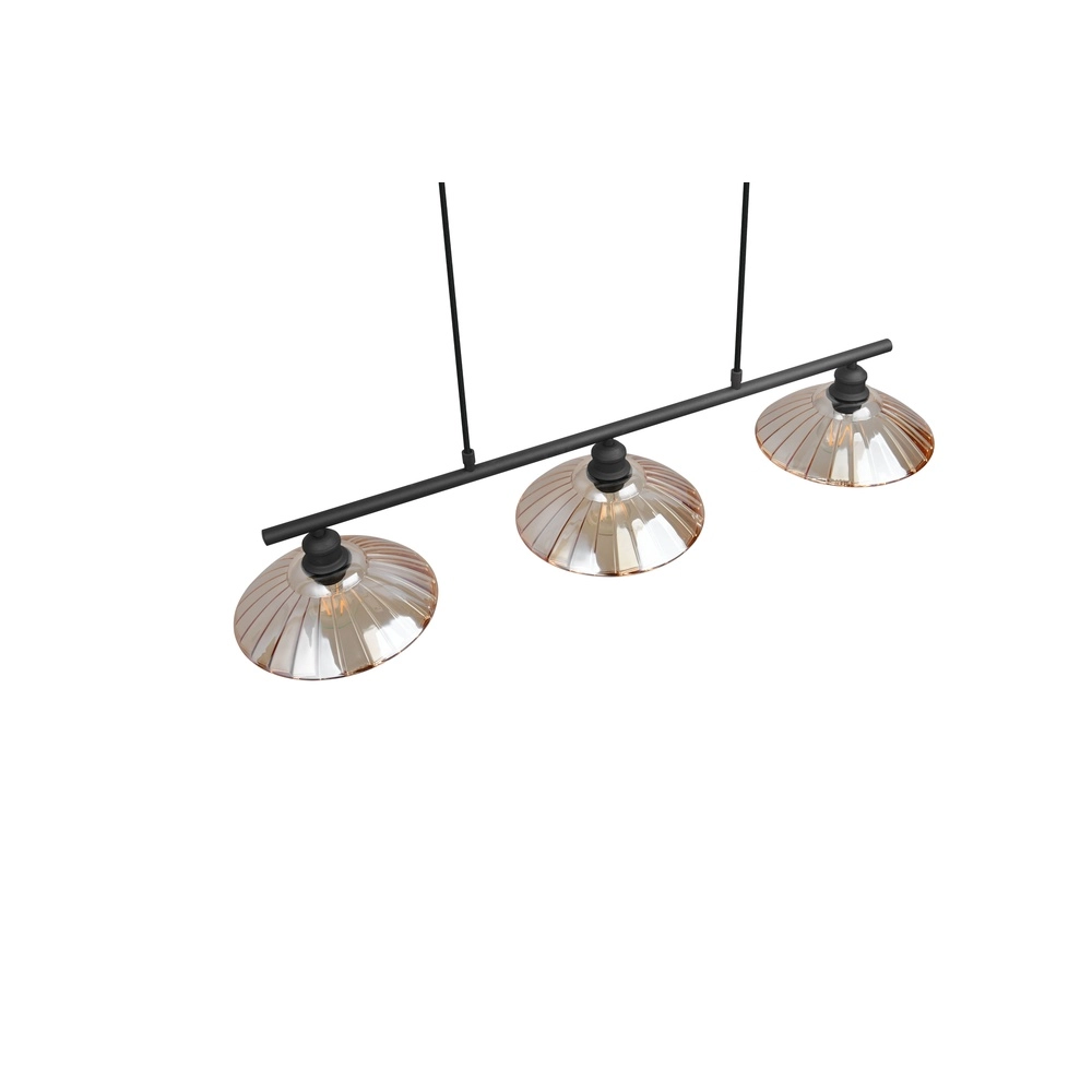 Classic pendant lamp Eluna 3-light black Trio 4017807682502