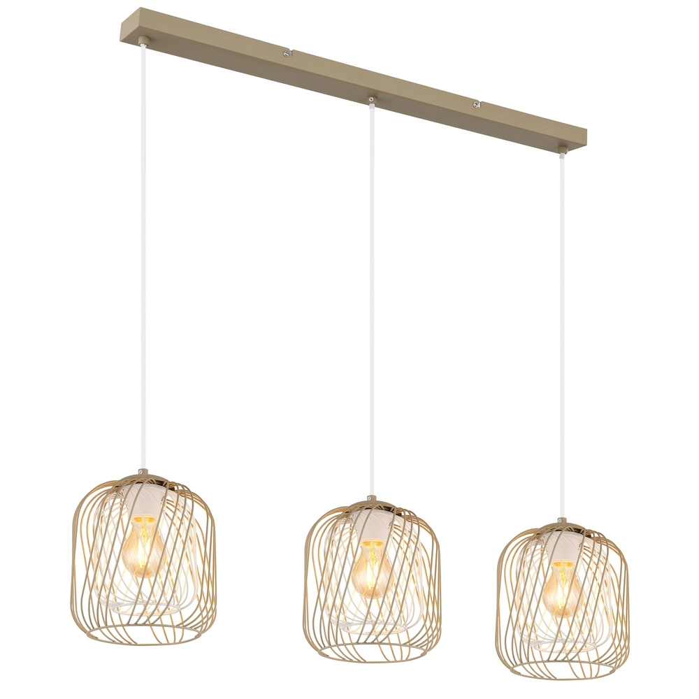 3-light pendant lamp Dichti sand brown