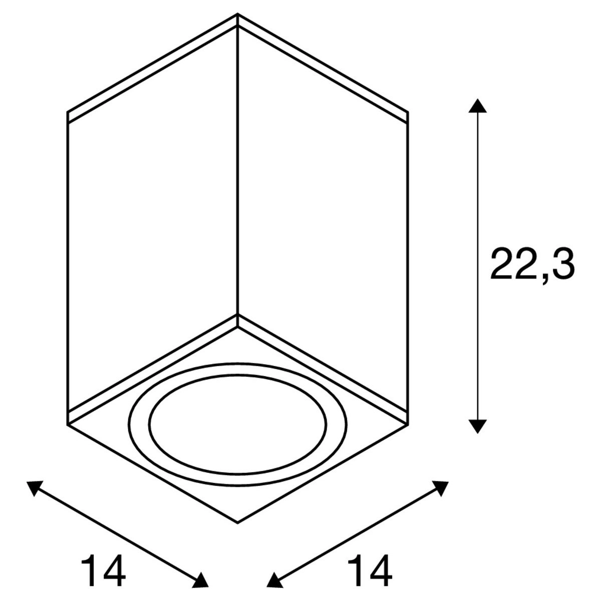 LED surface mounted spot Enola Square SLV 4024163235969