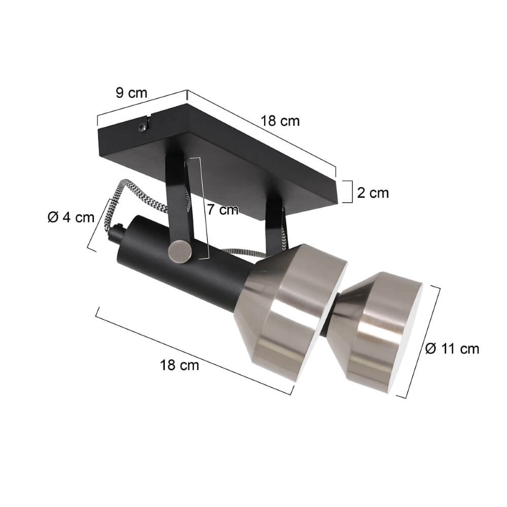 Double ceiling lamp Acier Steinhauer 8712746151459