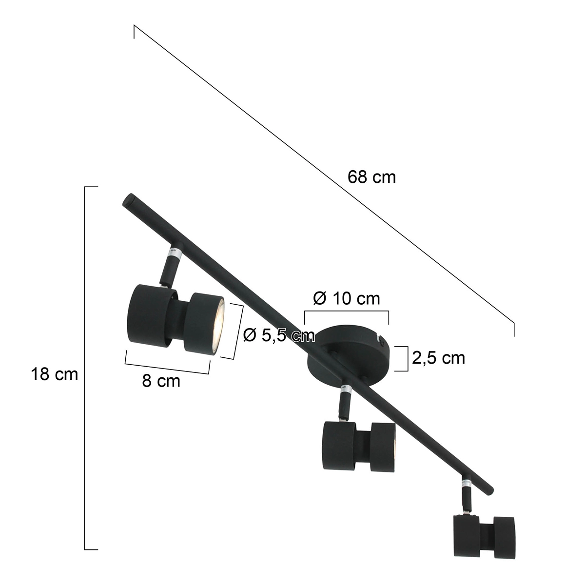 LED surface-mounted spotlight Natasja LED 3-light Steinhauer 8712746134988