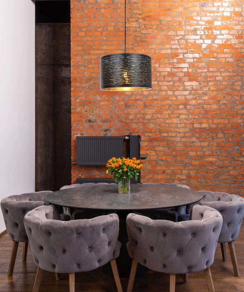 Black pendant lamp Tunno Ø 38cm Globo 9007371389070