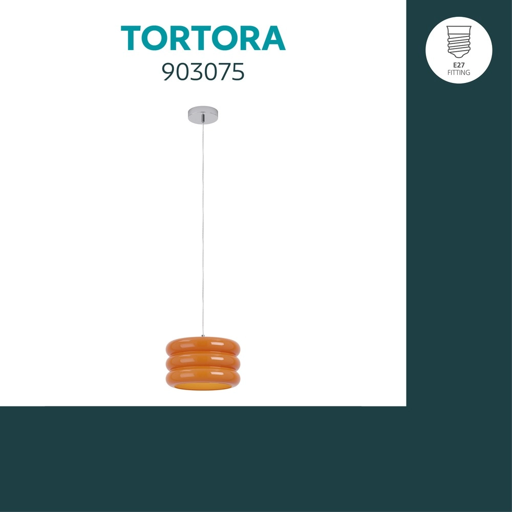Design pendant lamp Tortora chrome with orange Ø 30cm