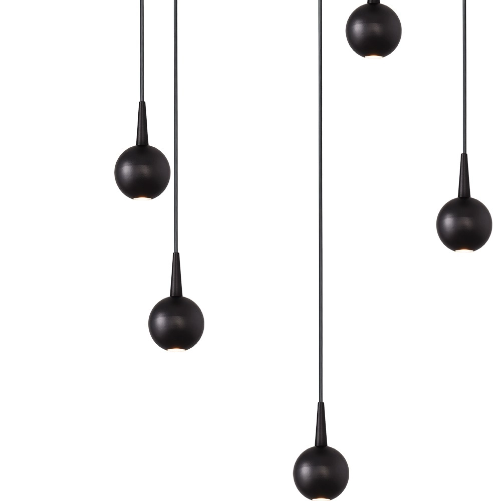 5-light pendant lamp Talana black Ø 35cm DTW Masterlight 8718121347417