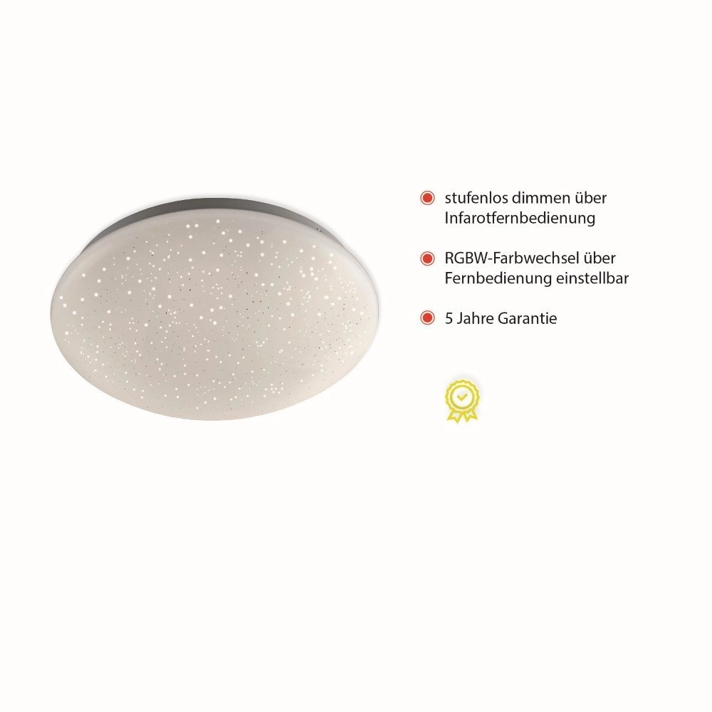 Adjustable ceiling light Skyler RGB 25cm with star effect Just Light 4043689928889