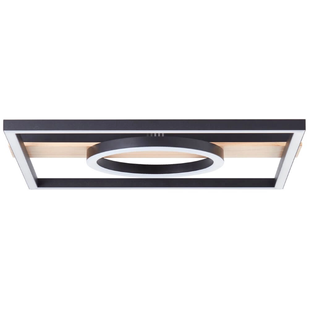 Ceiling lamp Maureen 40 x 40cm black with wood Brilliant 4004353420115