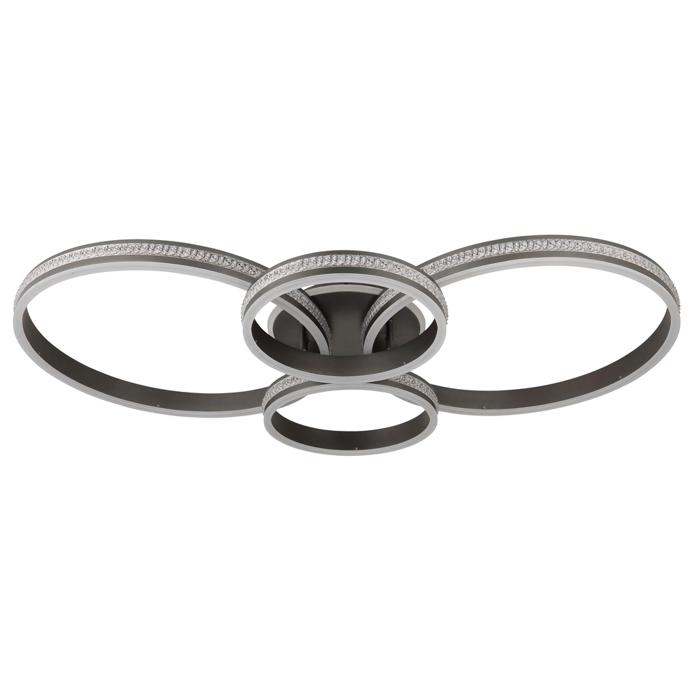 Design ceiling lamp Grouni 4 rings titanium matt Globo 9007371533879