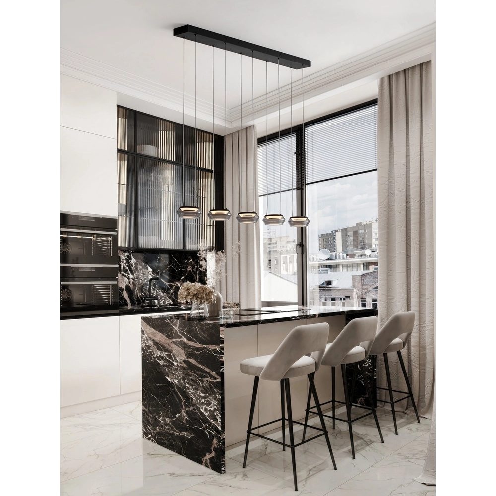 Sleek pendant lamp Jailyn Straight 5-light Lyora 5212017468413