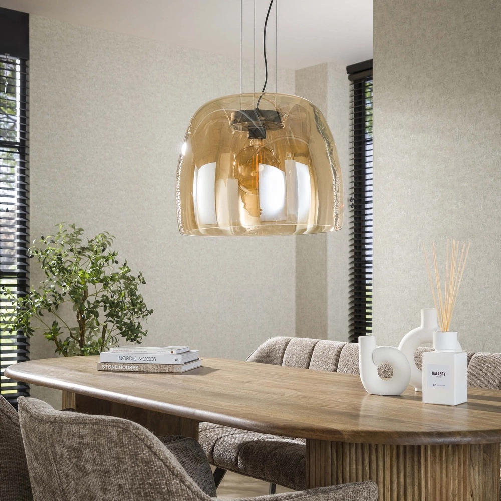 Glass pendant lamp Drift Ø 48cm - amber glass Lyora 8716803512719