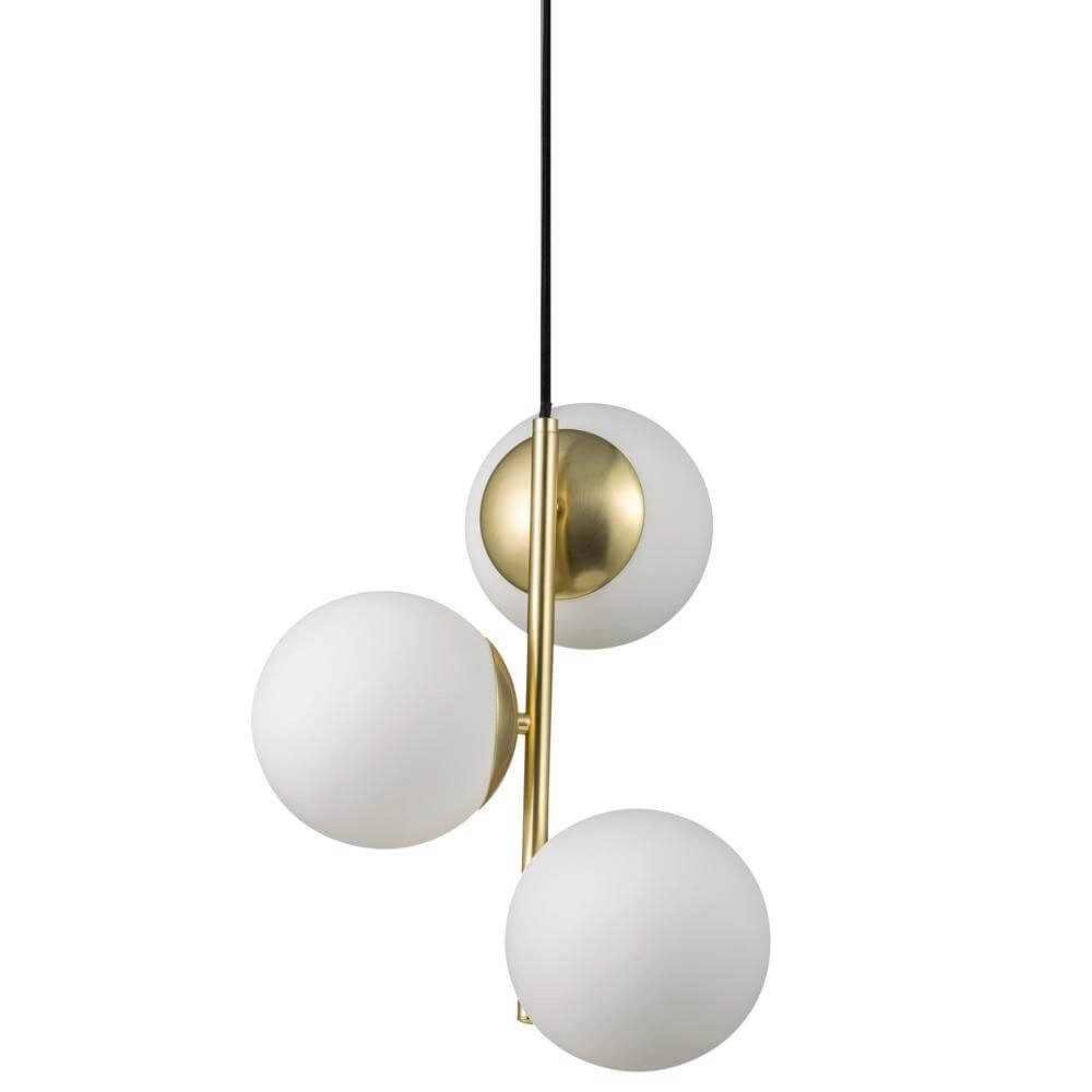 Pendant lamp Lilly 3-light gold with white sphere Nordlux 5701581459083