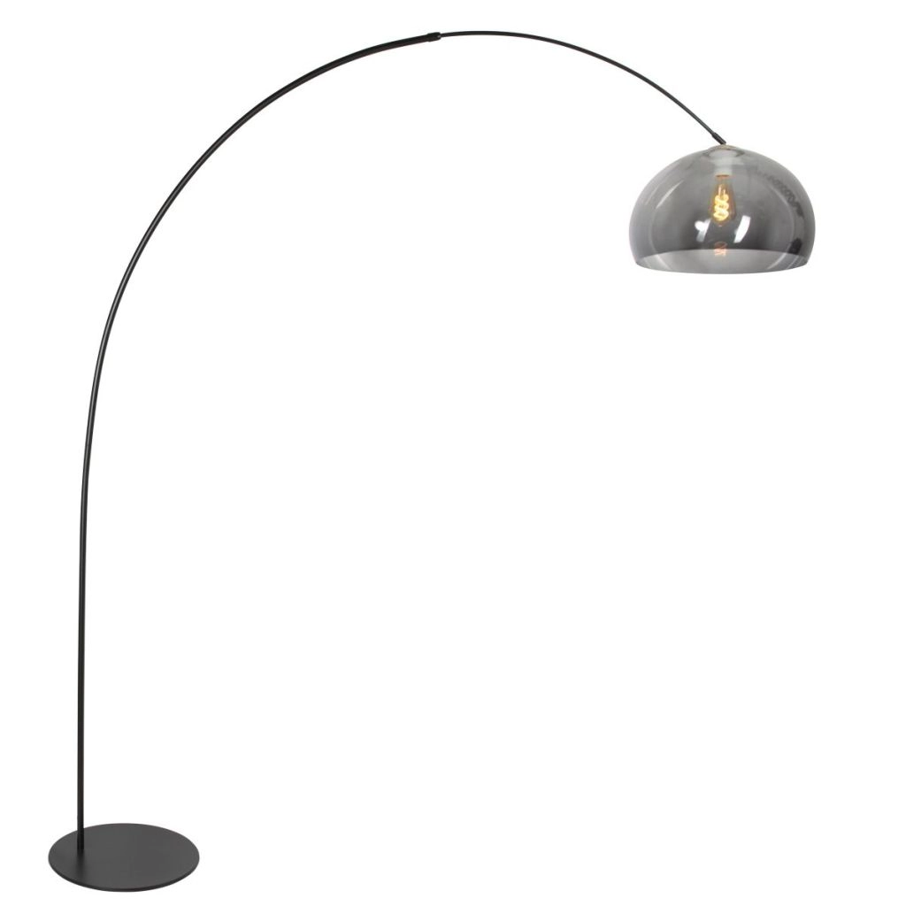 Black arc lamp Curve with smoke glass
