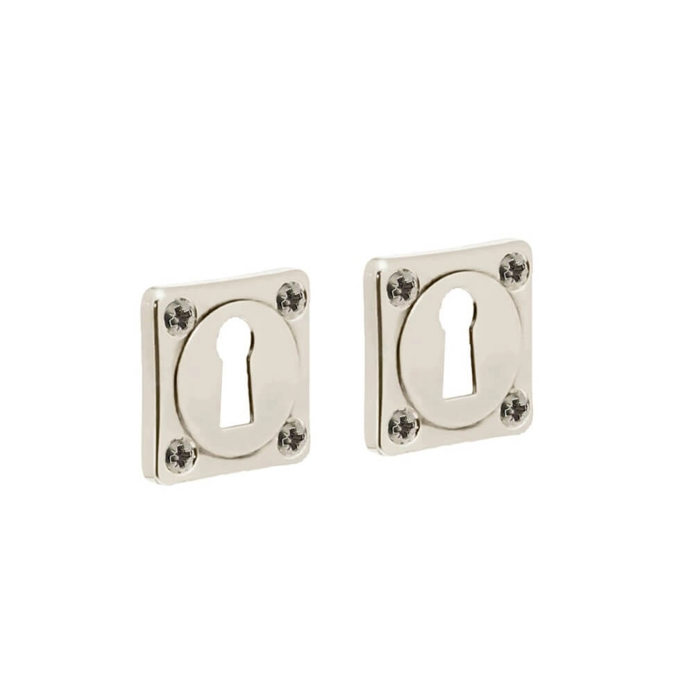 Set of 2 key rosettes Tira Square nickel screw