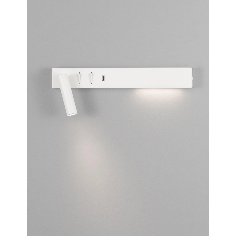 Bedside lamp Vida Left white with USB