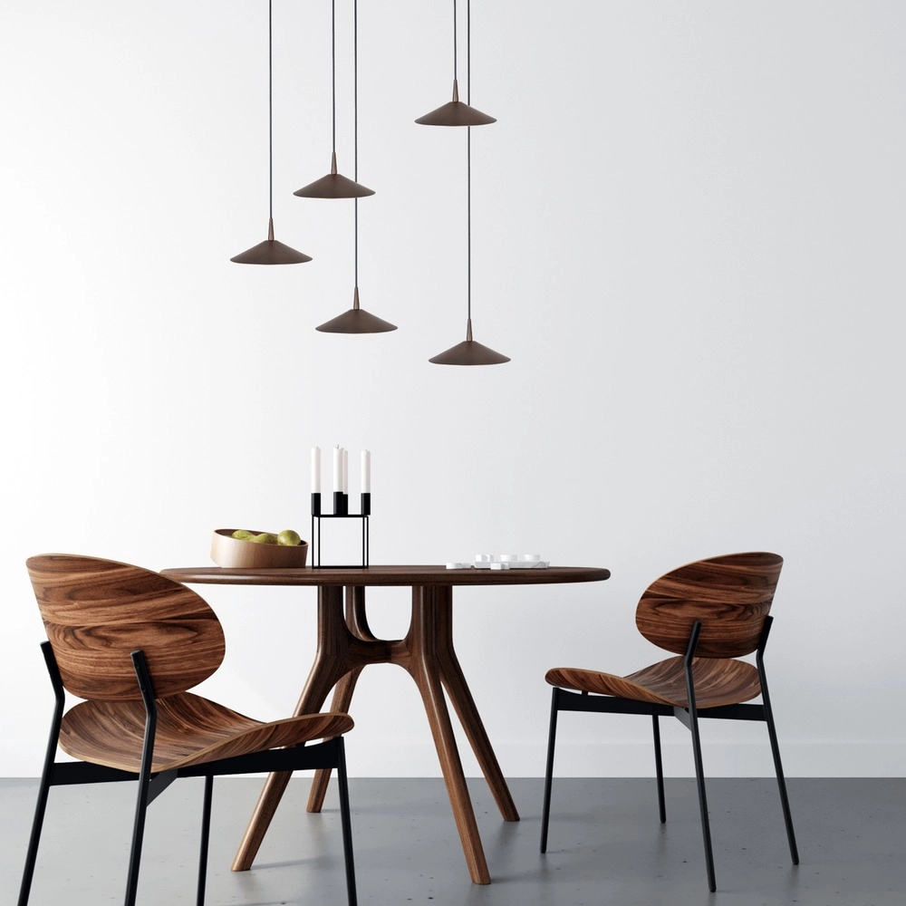 5-light pendant lamp Ceppo cocoa brown Ø 18cm round Masterlight 8718121358710