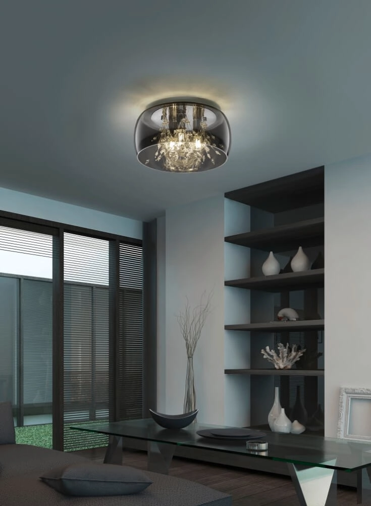 Ceiling lamp Crystel chrome-plated glass Ø 34cm Trio 4017807541687