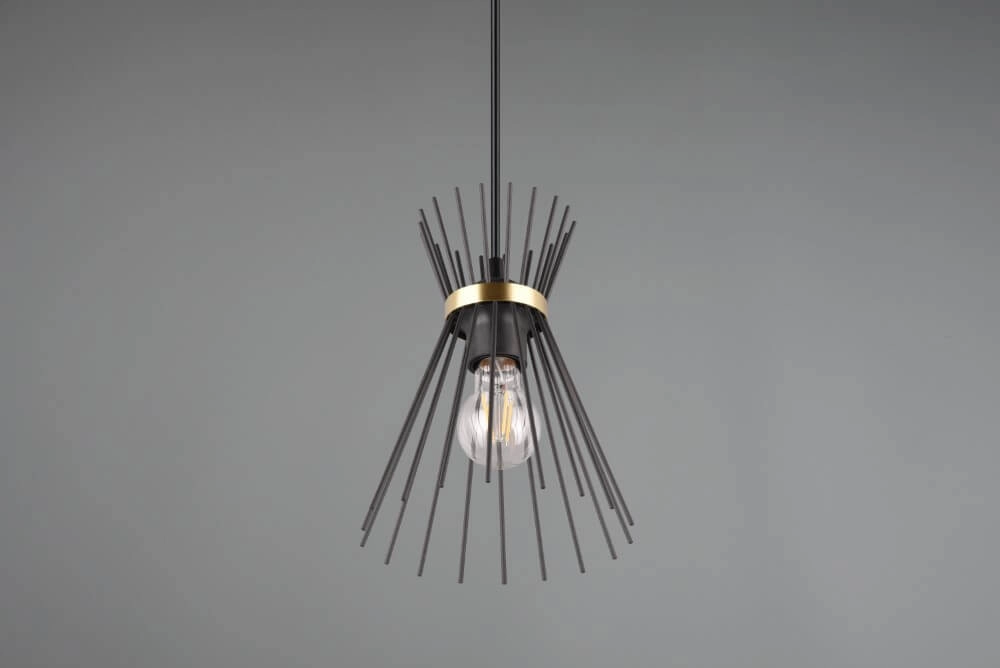 Hanging lamp Rod design black Trio 4017807576788