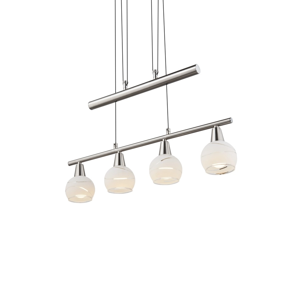 Pendant lamp Elliott 4-light nickel Globo 9007371319909