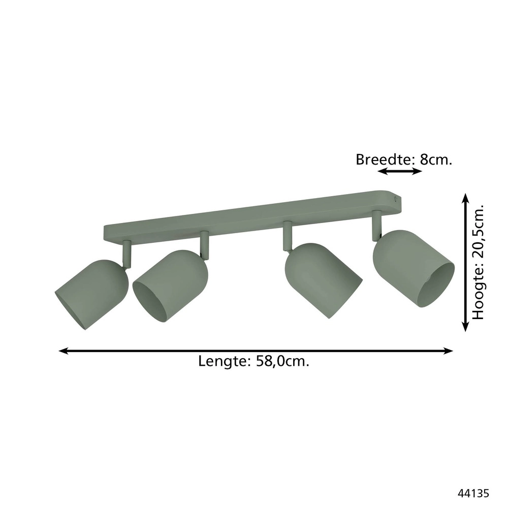 Design ceiling spotlight Tilston 4-light green Eglo 9008606359684