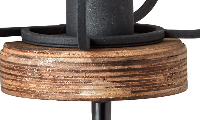 Wall lamp Tosh black with wood brown Brilliant 4004353395307