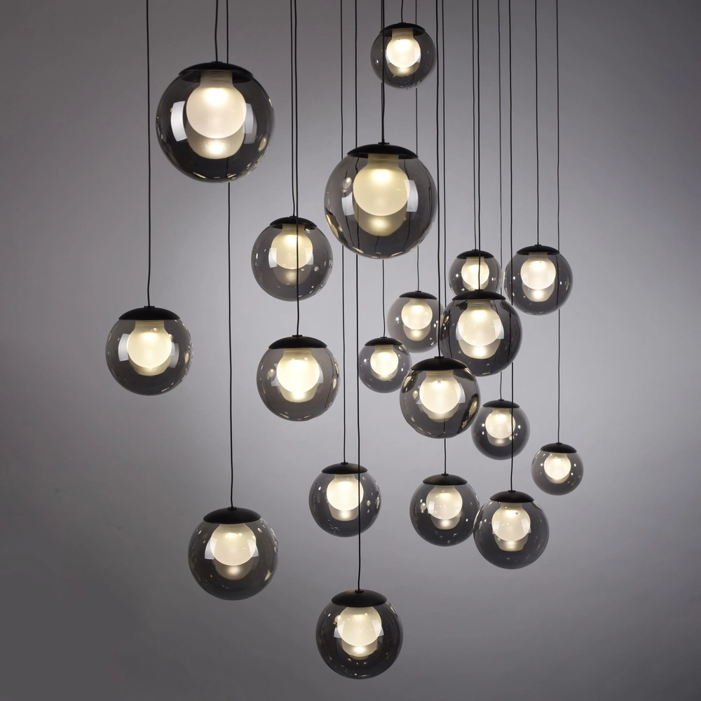 19-light pendant lamp Pure Popup mystic grey Paul Neuhaus 4012248396698