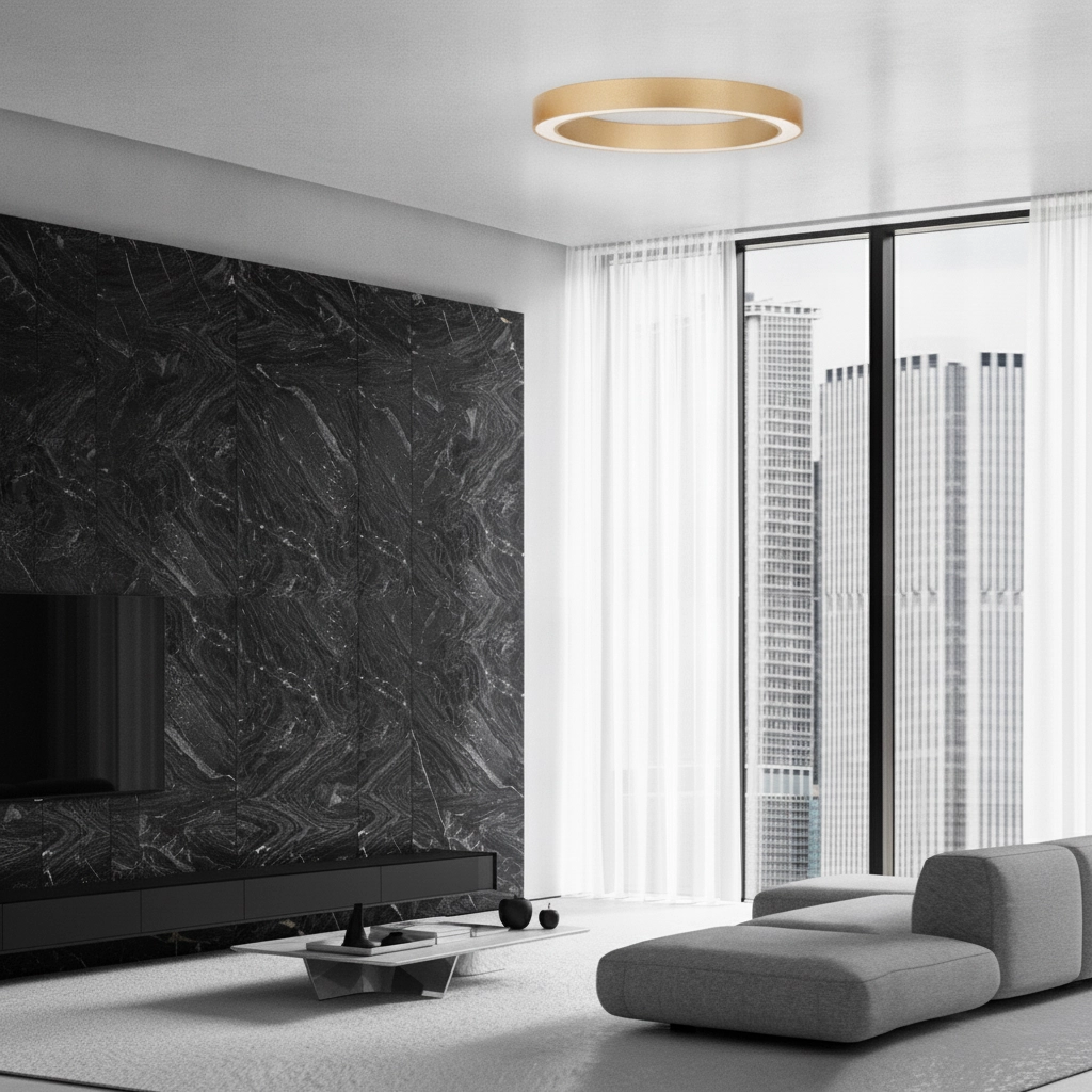 Ceiling lamp Morbido gold Ø 80cm
