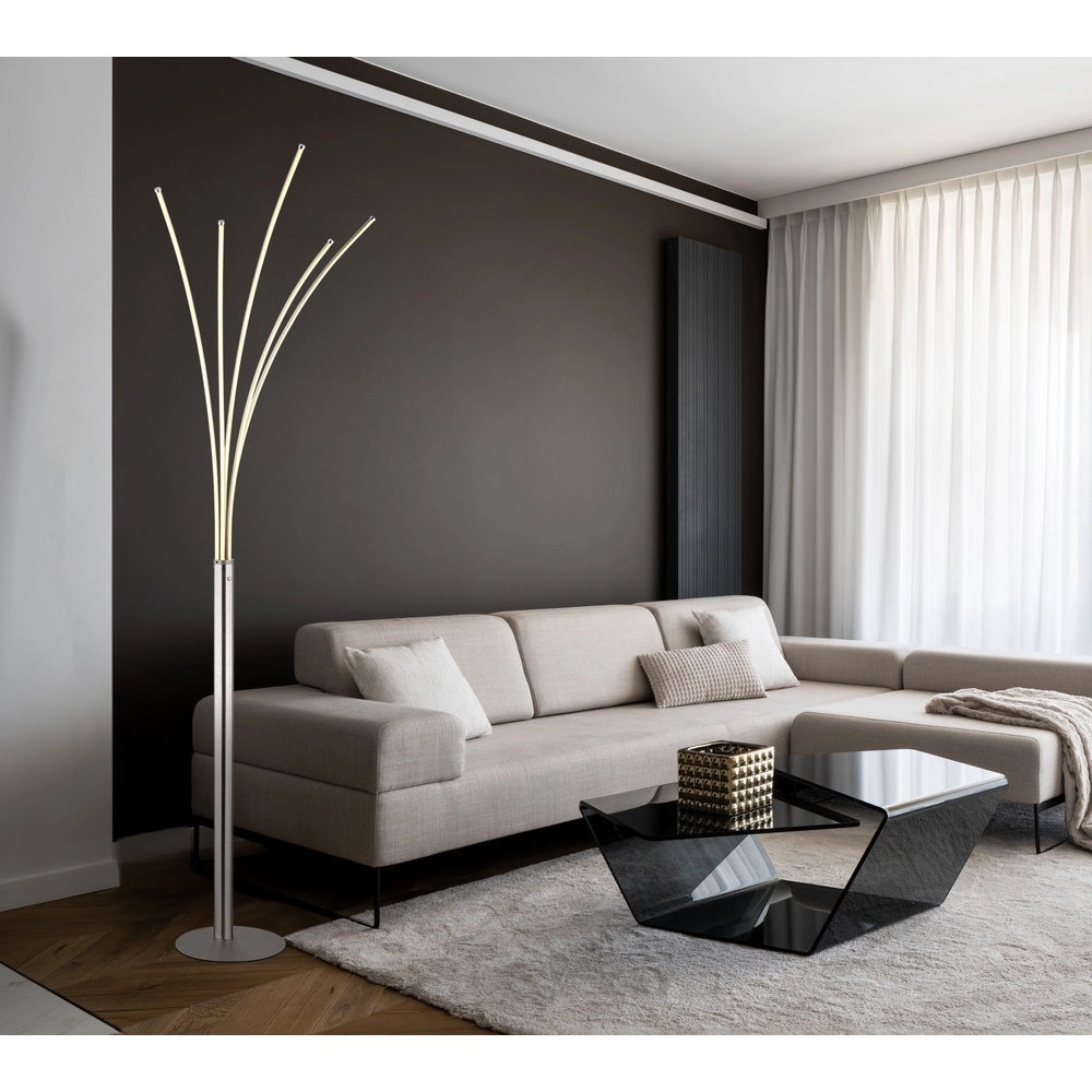 Modern floor lamp Bizzy nickel Globo 9007371452712
