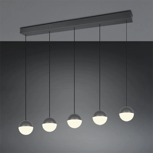 5-light pendant lamp Senta anthracite