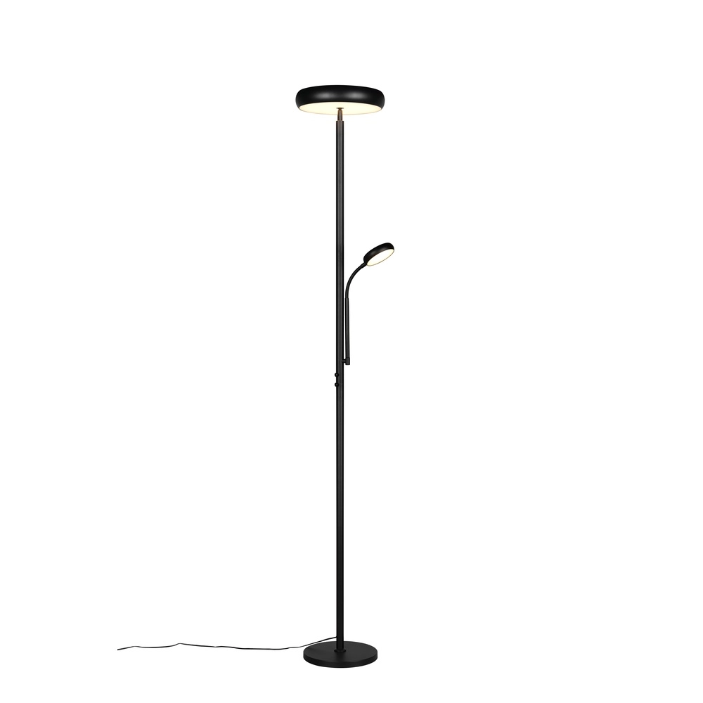 Floor lamp Palermo black with reading lamp