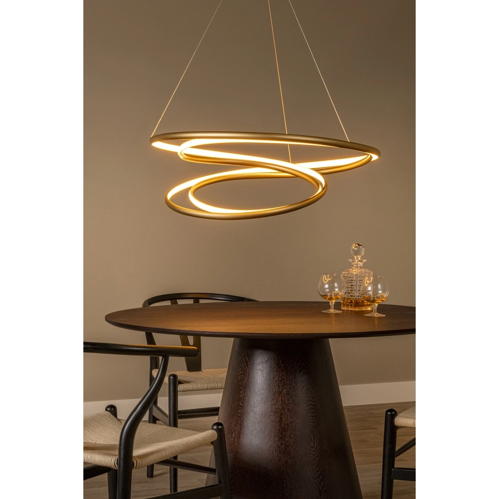 Design pendant lamp Sardana Ø 80cm curl gold Premium by Lucide 5411212520890