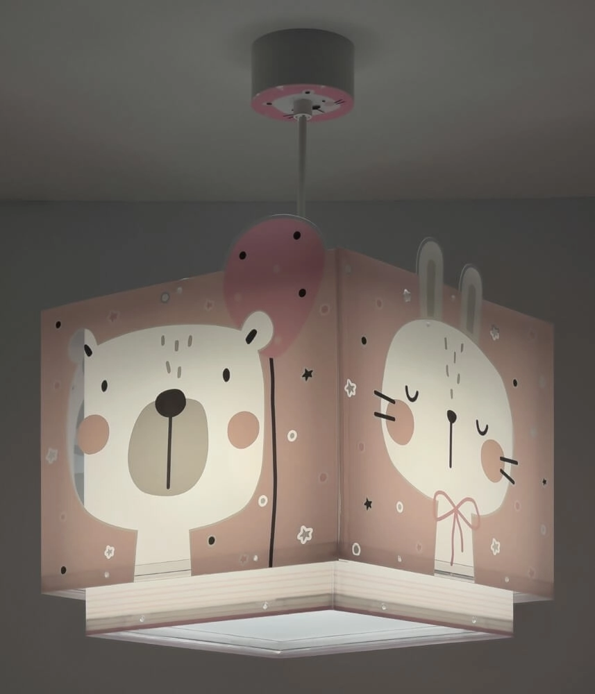 Children's room hanging lamp Baby Jungle soft pink with white Dalber 8420406002835