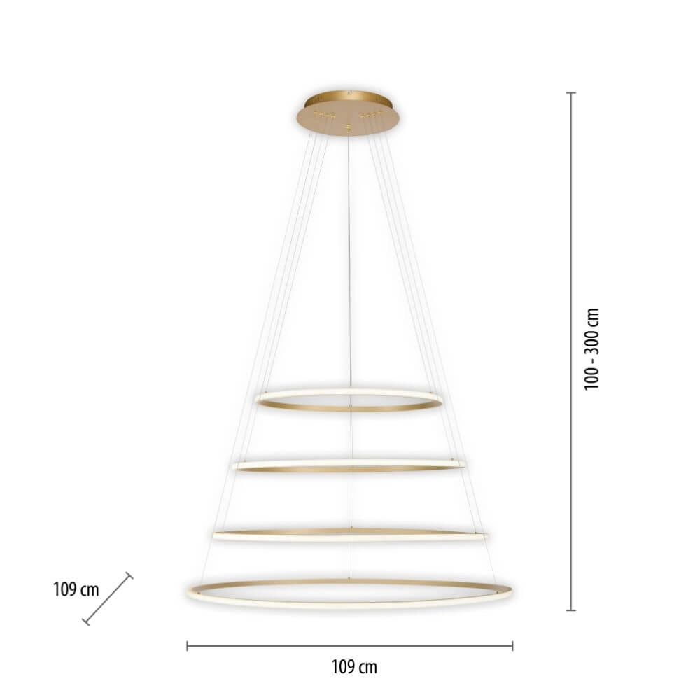 Modern pendant lamp Tessara brass Paul Neuhaus 4012248372661