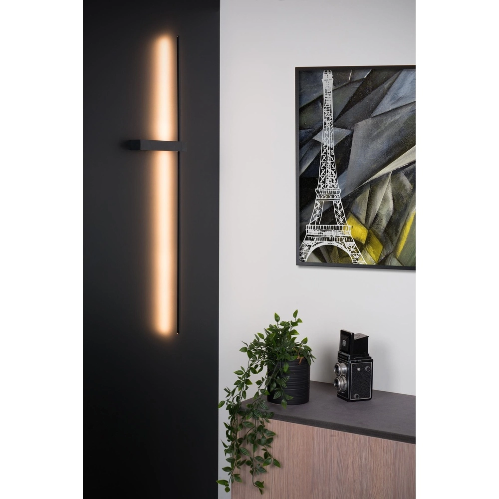 Sleek wall lamp Segin black 90cm Lucide 5411212126917