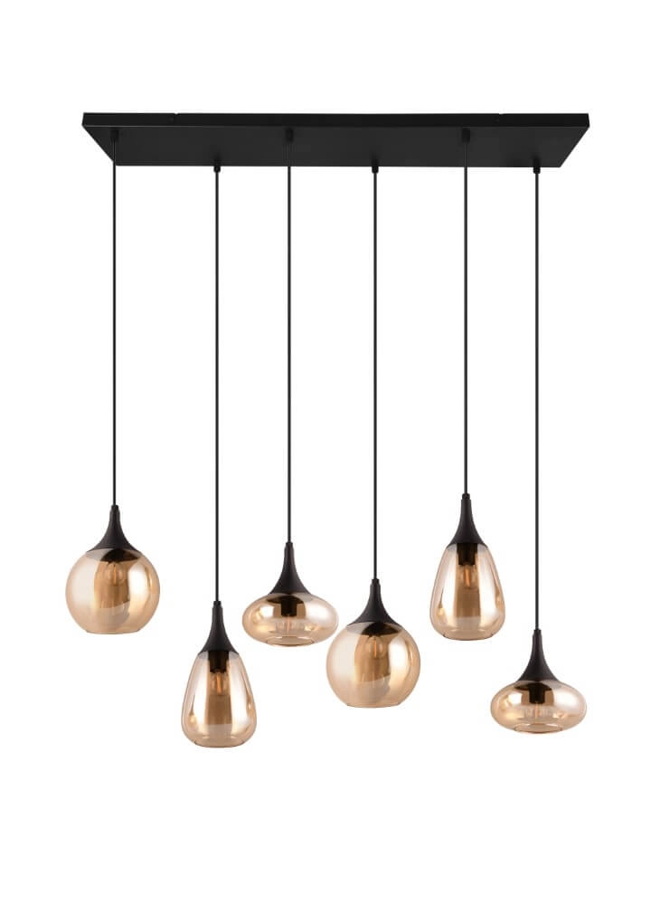 6-light pendant lamp Lumina with amber glass Trio 4017807577730