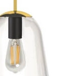Glass hanging lamp Pear Medium Ø 22cm gold with clear glass Lyora 5903139867290