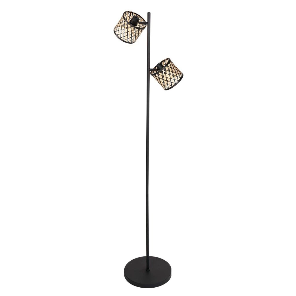 Floor lamp 2-lights Sumba with bamboo shades Ø12cm