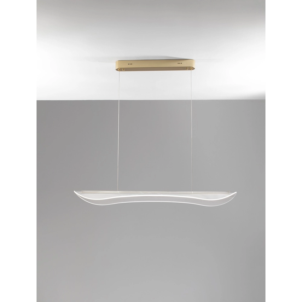 Pendant lamp Agos gold with plastic narrow Lyora 5212017439345
