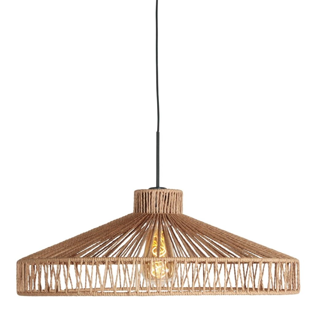Pendant lamp Ropex with rattan shade Ø50cm
