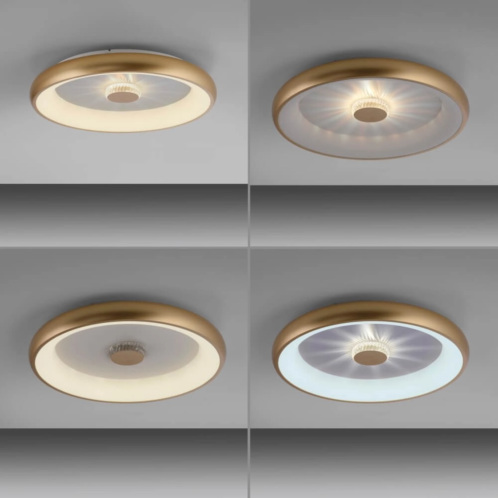 Round ceiling lamp Vertigo brass Ø 61.5cm Just Light 4043689995096