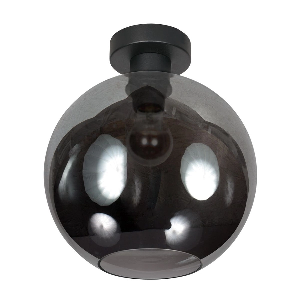 Ceiling lamp Bloeba convex smoke glass Ø 30cm