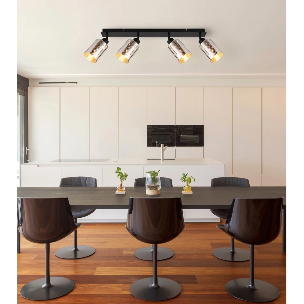 Design ceiling lamp Alonso 4-light black Globo 9007371572250