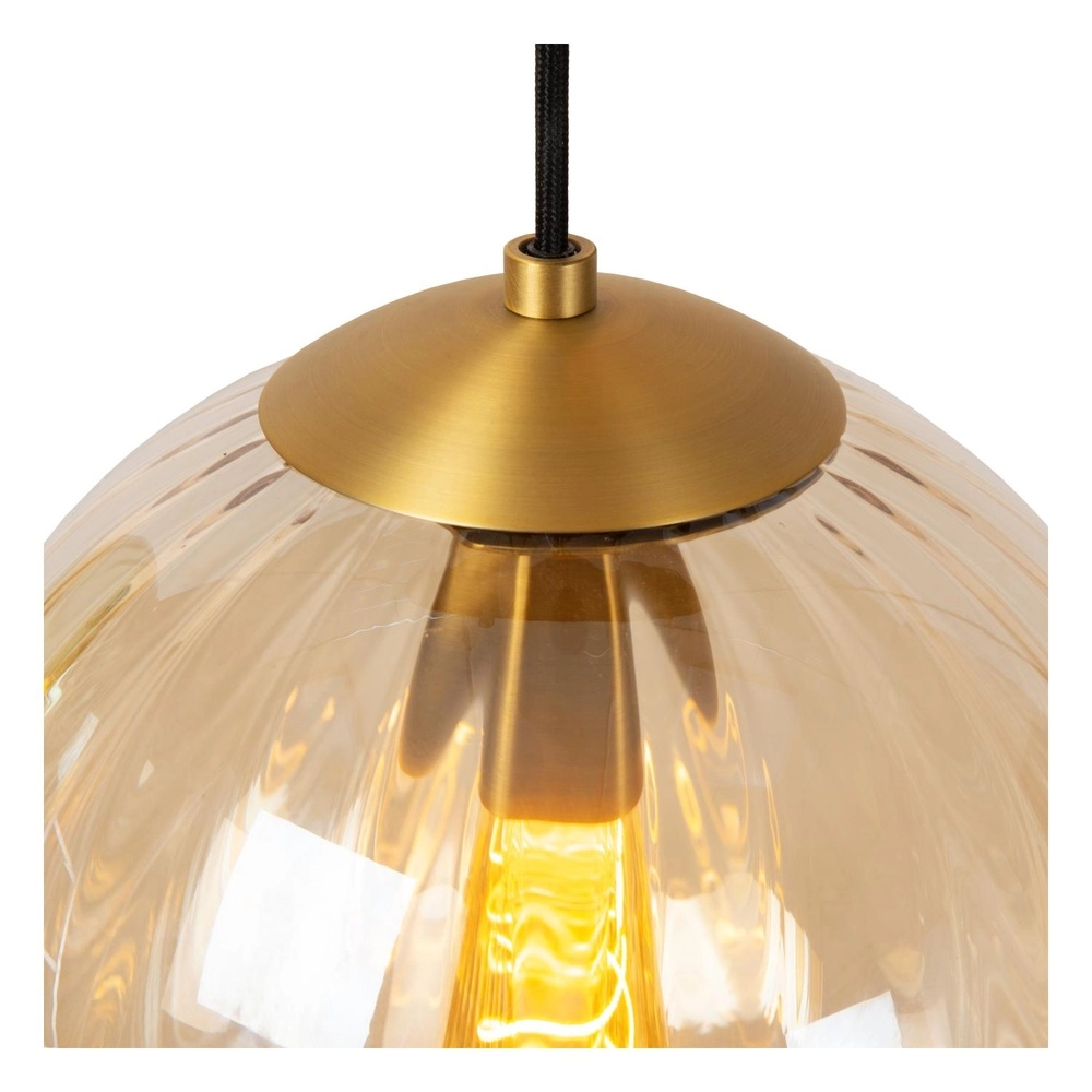 4-light pendant lamp Monsaraz Green and amber glass Lucide 5411212452429