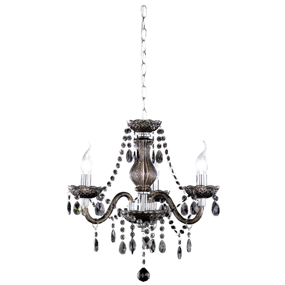 Chandelier Luster Crystal 40cm 3-light black transparent